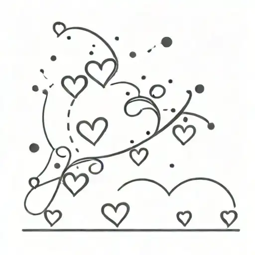 Sparkles And Hearts In A Line