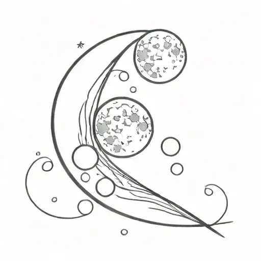 Moon And Bubbles