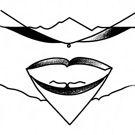 Fine Line Two Devils Smiling And Holding Hands