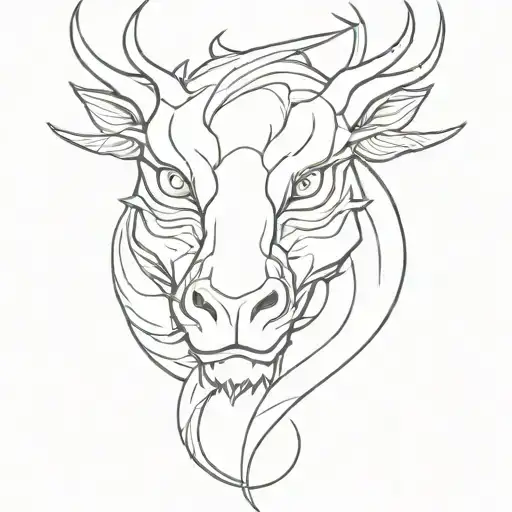 Head Dragon With A Letter Form