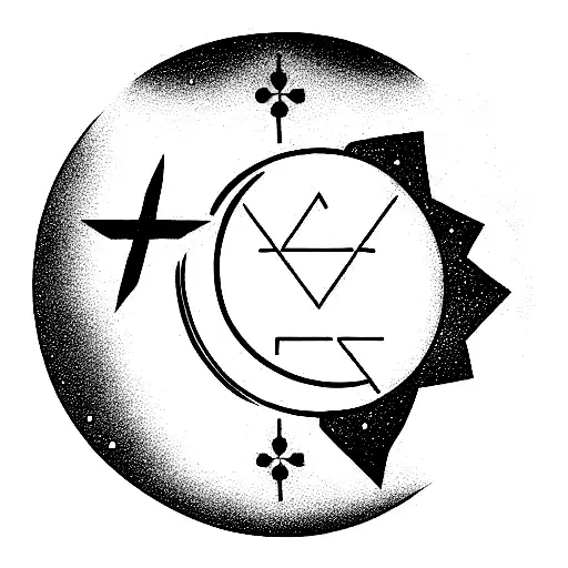 Moon With Cancer Zodiac Sign And A Litlle Crown