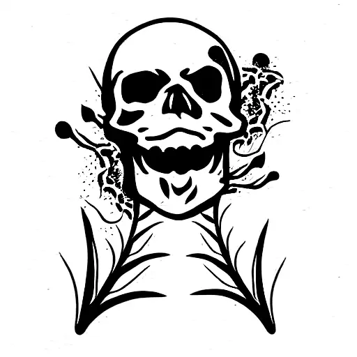 Skull Computer Thorns Fire