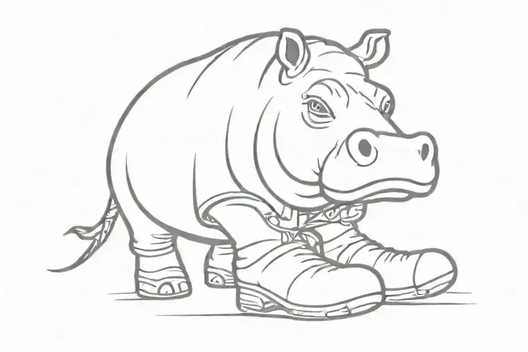 Hippo In Cowboy Boot