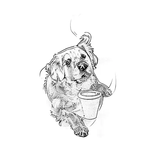 A Dog With A Cup