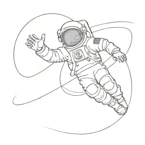 Astronaut Going Through Wormhole In Space