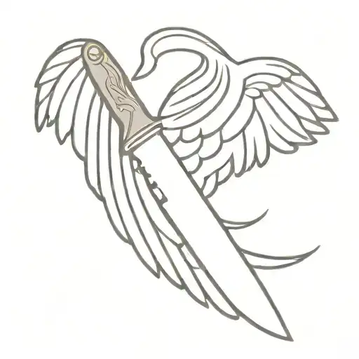 Chefs Knife With Angel Wings