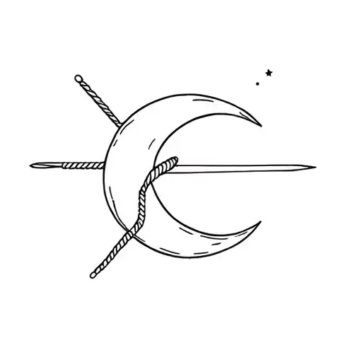 Knitting Needles Knitting Crescent Moon