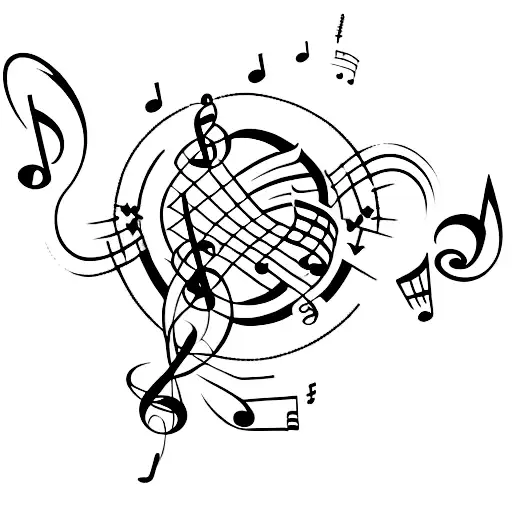 A Gothic Cathedral With Musical Notes Floating In The Air