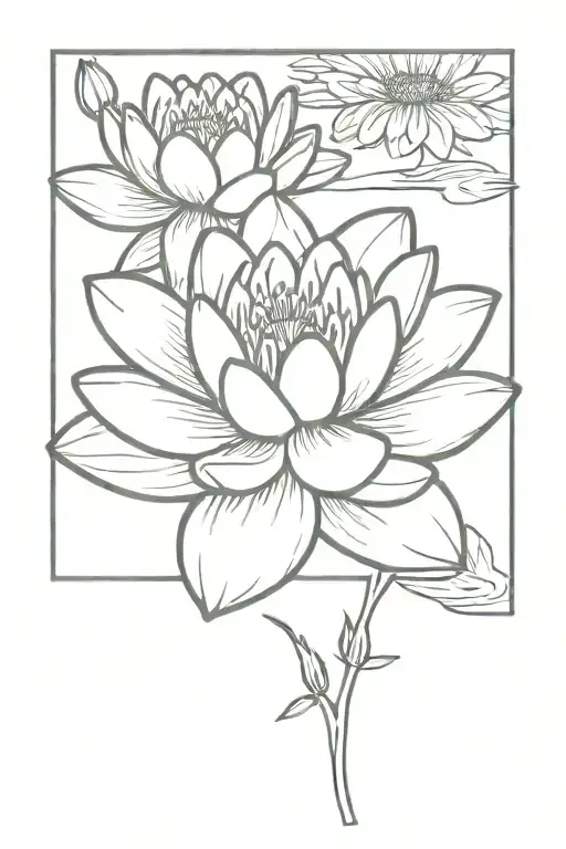 Water Lily And Daisy Flower