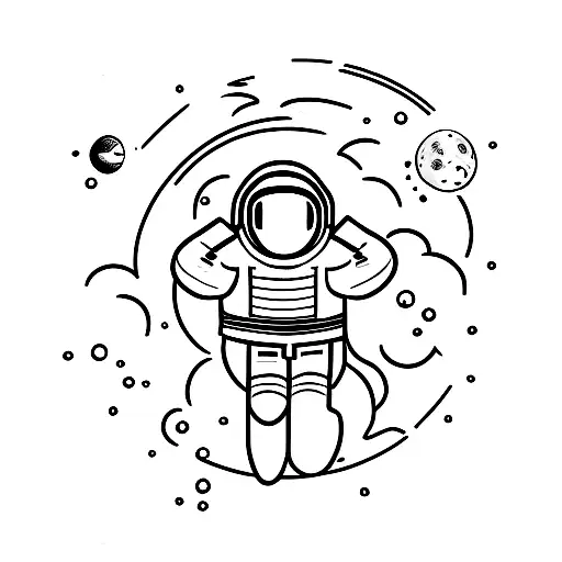 An Astronaut Floating In Solitude In Outer Space