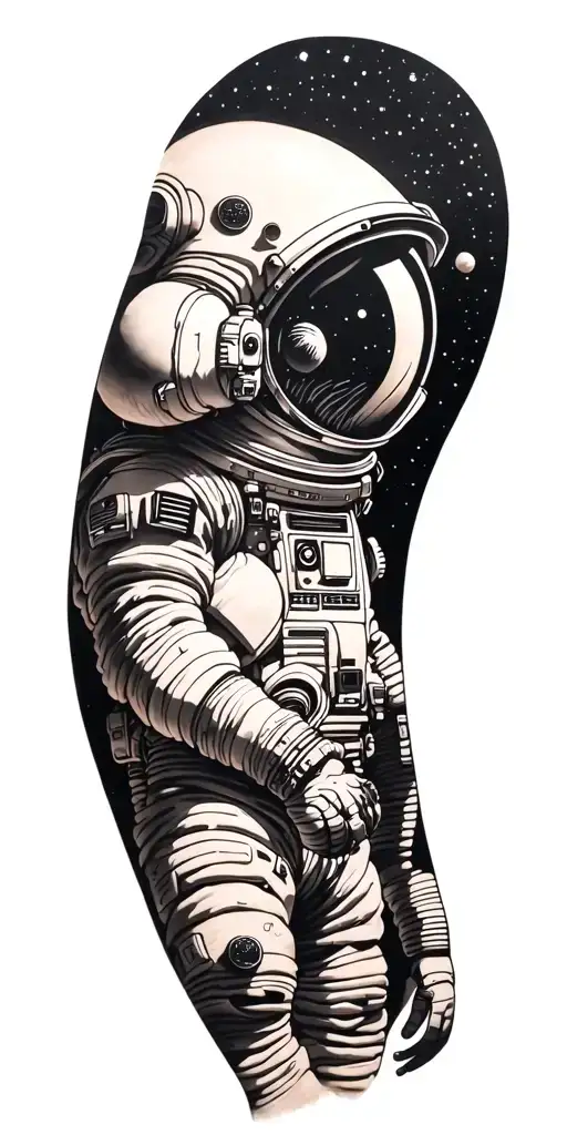 Astronaut In Space Surrounded