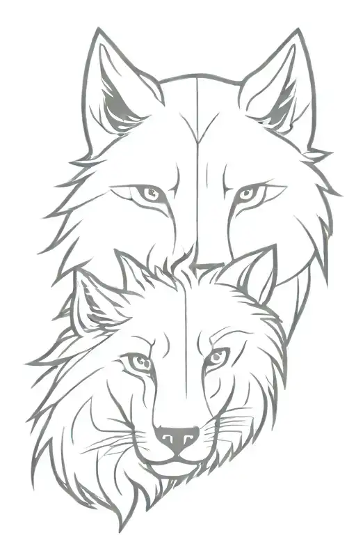 Wolf And Lion Face