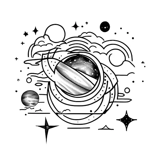 A Simple Theme Tattoo About Astronomy Or Galaxy