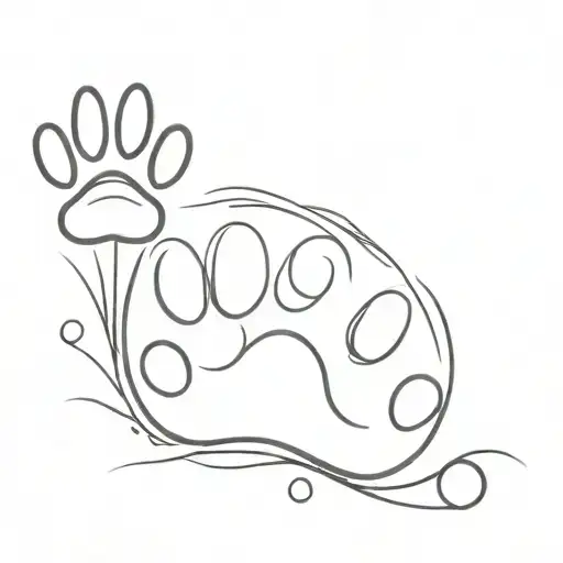 4328 And A Small Dog Paw Print