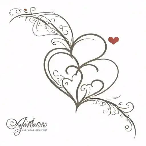 Mother Daughter Tattoo Featuring Hearts With A Saying