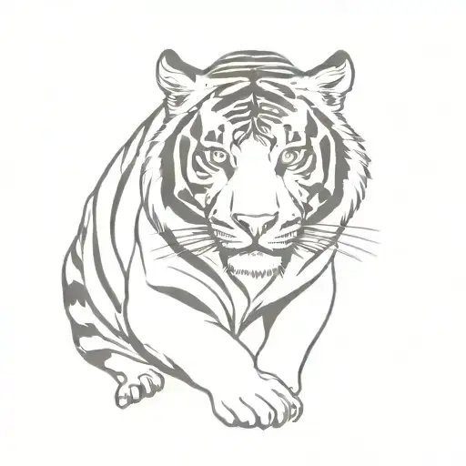 Tiger In A Throw Sketch