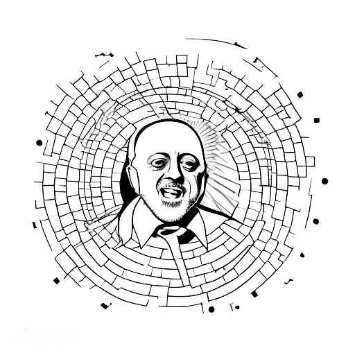 A Minimalist Design Of Billy Joel Playing The Piano Under A Shining Sun