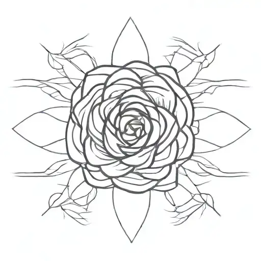 Fire Rose Unity Survivor Symbol With Flowers