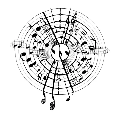 Innovative Music Notes Intertwined With Circuitry