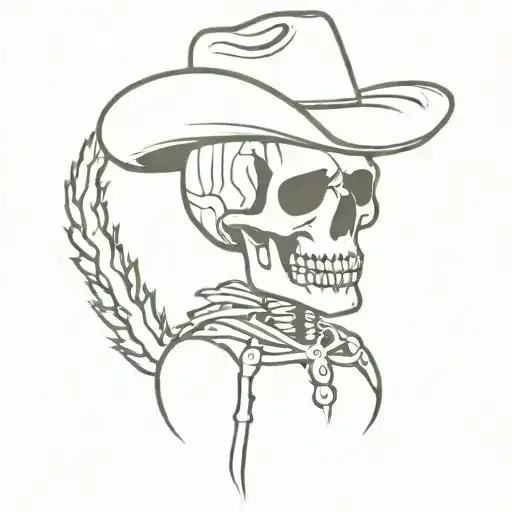 Cowboy Skeleton Resting Against A Saguaro Cactus