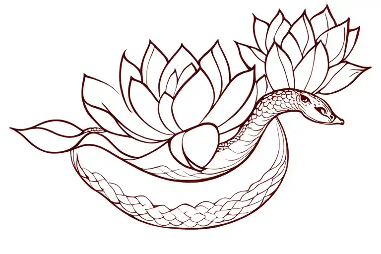 Lotus And Snake