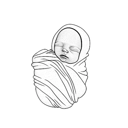 A Newborn Baby Wrapped In A Blanket