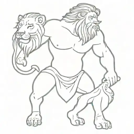 Hercules With Lion