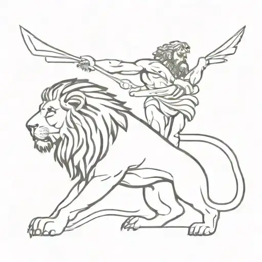 Hercules With Lion