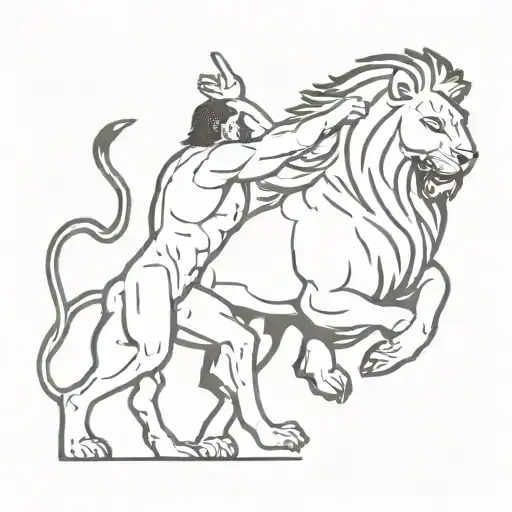 Hercules Fighting A Lion