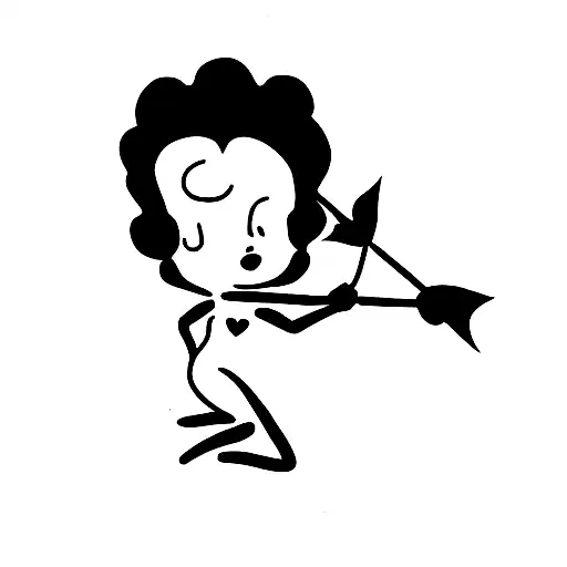 Mom Tattoo With Betty Boop And Cupids Arrow