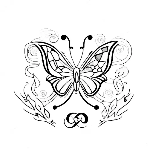 Concept Tattoo For Men With Butterfly And The Word Rebirth