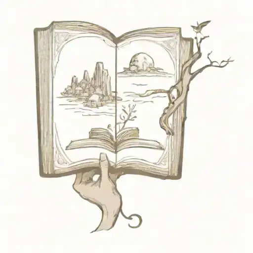 A Magical Book Opening To Reveal A Fantasy World Inside