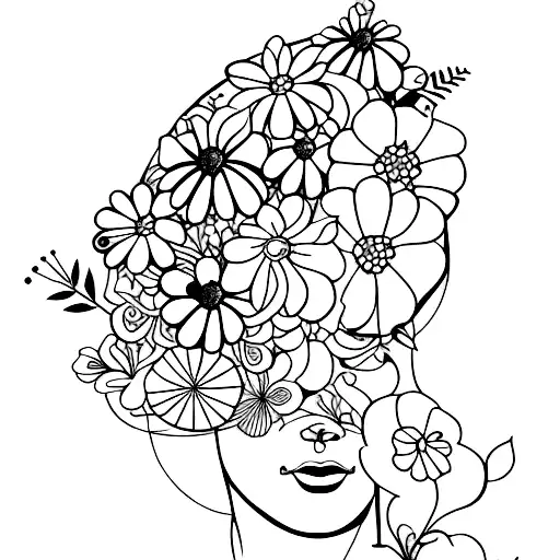 Female Body Made Of Flowers