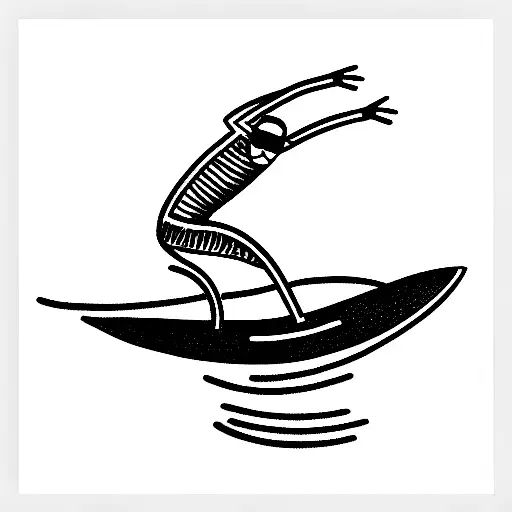 Fine Line Skeleton Surfing