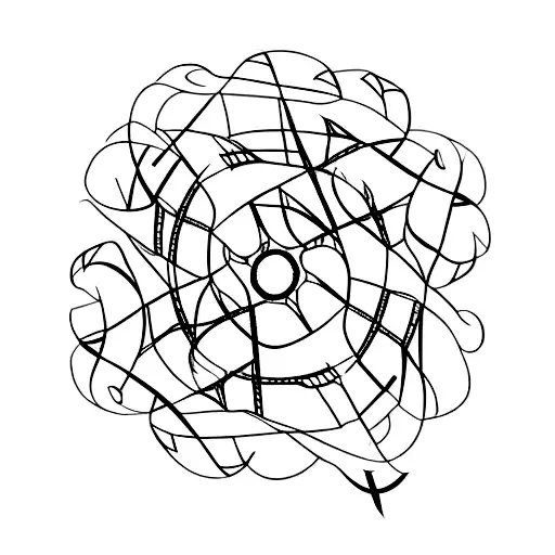 A Minimalist Tattoo Of A Film Reel Intertwined With A Tree Branch