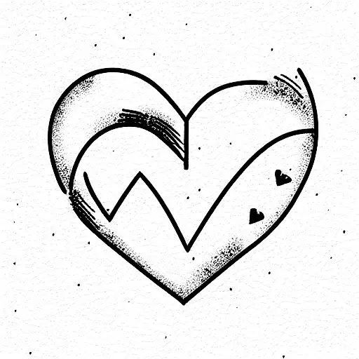 Simple Broken Heart With Stitches