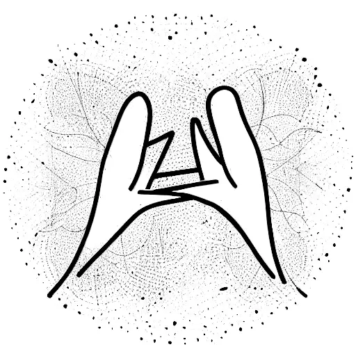 Abstract Tribal Design Of Two People Giving Hands