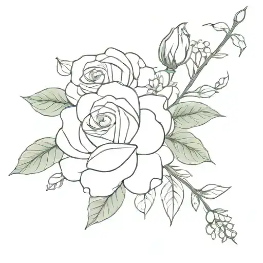 Rose And Jasmine Flower Bouquet Tied