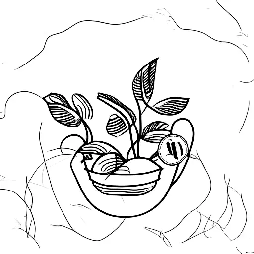 A Minimalist Coffee Bean Plant Growing Out Of A Bicycle Basket