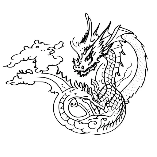 A Majestic Dragon Emerging From A Magical Forest