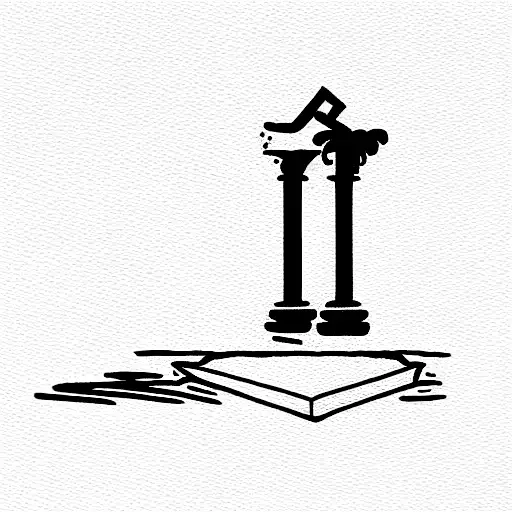 Bible On Fire Floating Above A Greek Column