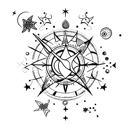 Aquarius Costellation With Stars And Points