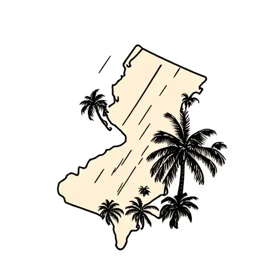 Palm Trees And New Jersey State