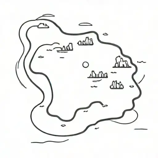 Map Of Islands With A Sun