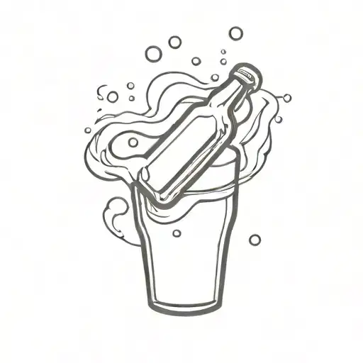 3D Logo Falling In A Pint Of Beer Bottle