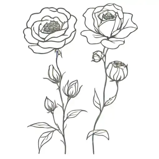 Rose And Poppy Flower Intertwined