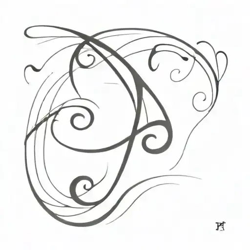A Minimalist Tattoo Design Of A Music Note Intertwined With A Silhouette Of A Person Dancing