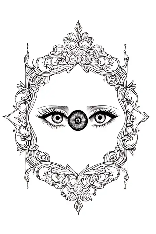 Eyes Surrounded By Victorian Dark Ornamental Design