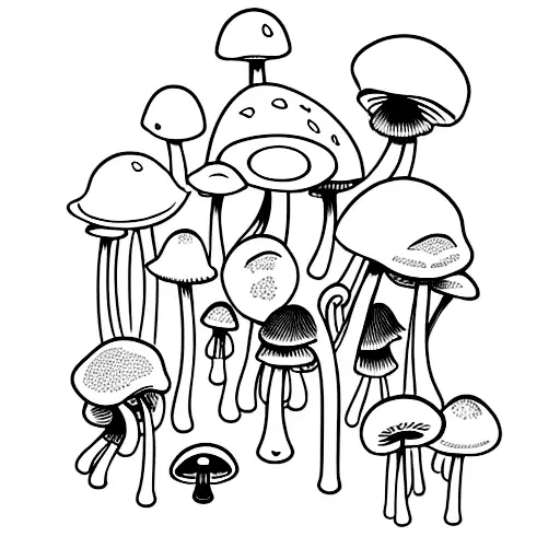 A Collection Of Various Mushrooms In Different Shapes And Sizes