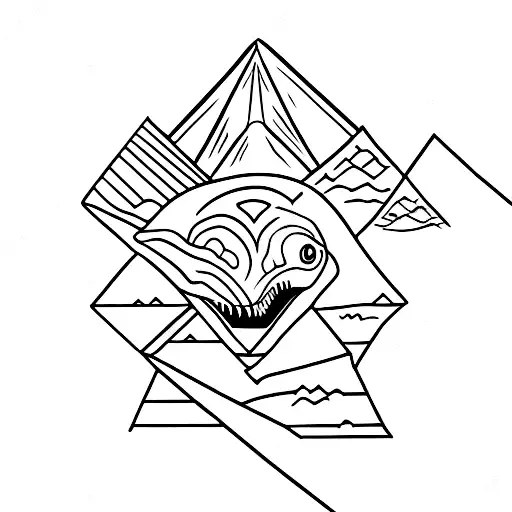 Pyramid And A Dinosaur